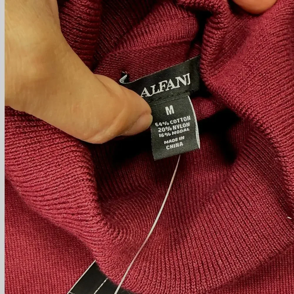 Alfani Men's Turtleneck Sweater, Maroon Banner Medium $60